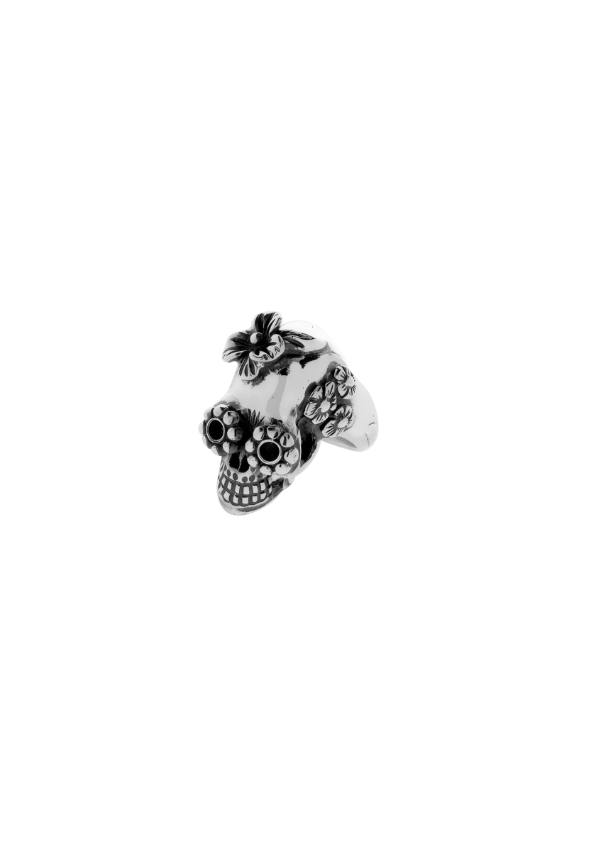 Flower Skull Ring