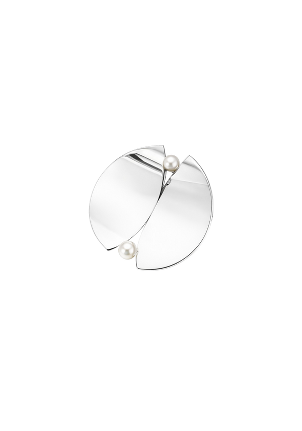 Broche Bouclier Perles Blanches