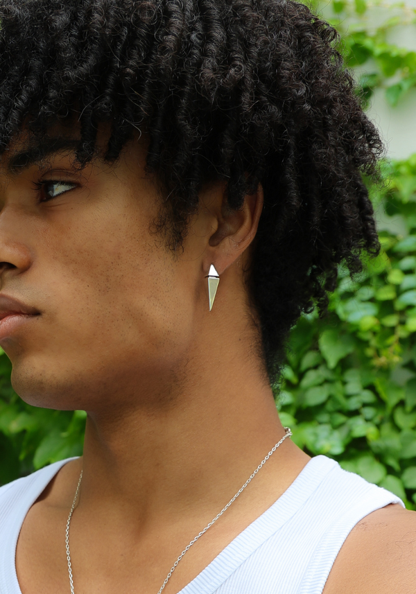 Mono Boucle d'oreille Clou Pyramide Enlacé Petit Modèle