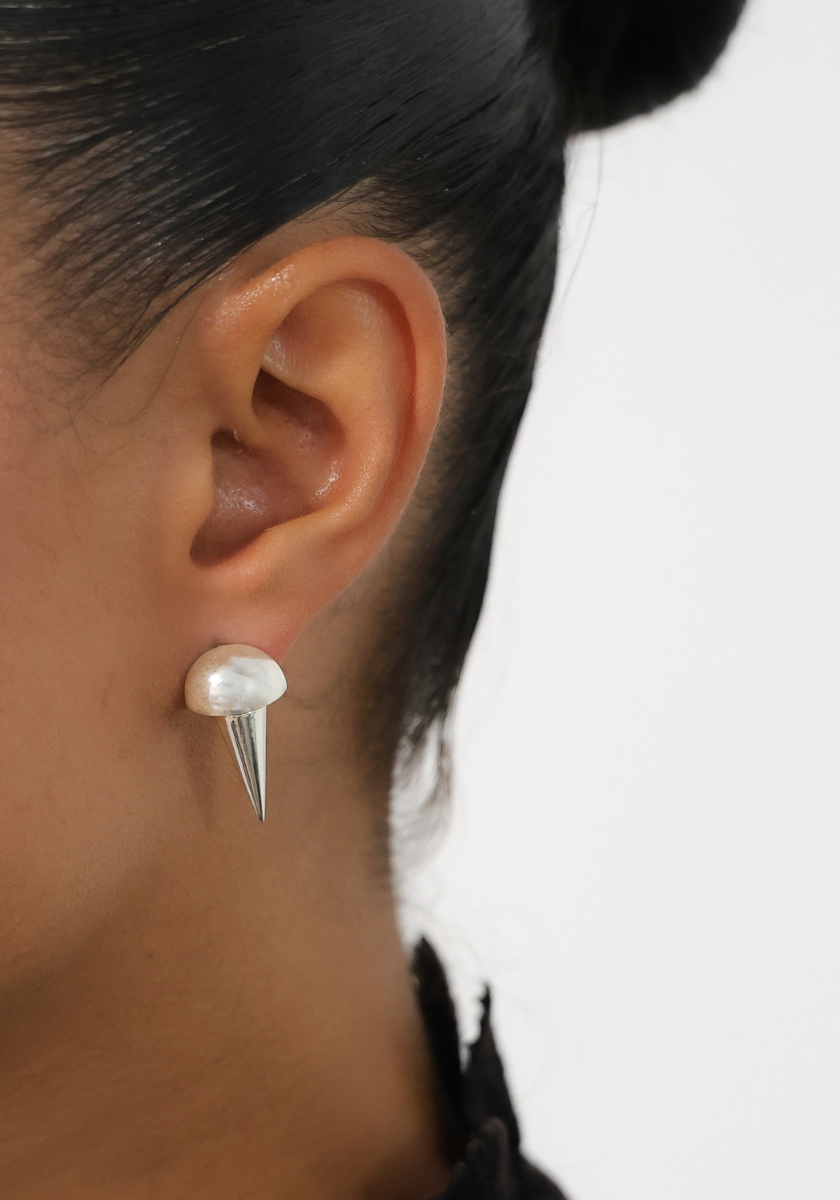 Mono Boucle d'oreille Clou Sphère Enlacé Petit Modèle