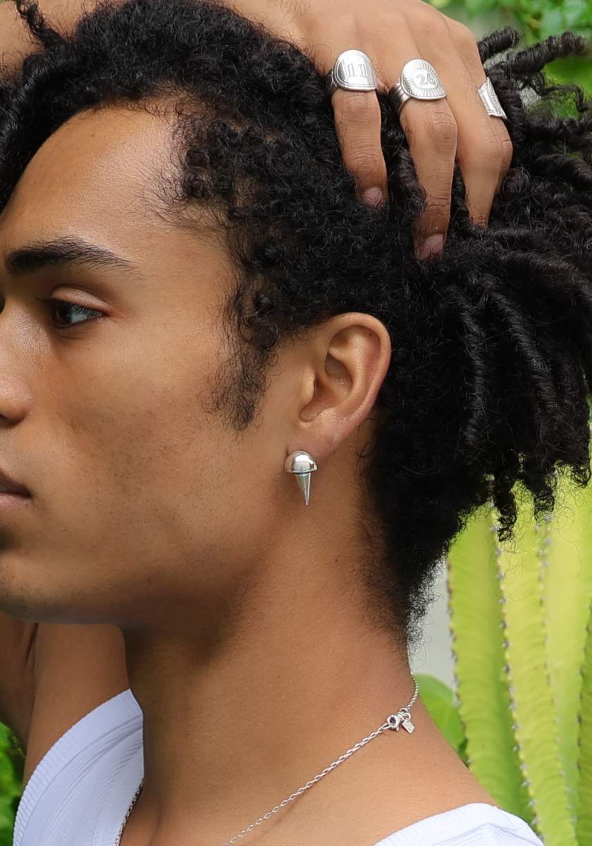 Mono Boucle d'oreille Clou Sphère Enlacé Petit Modèle